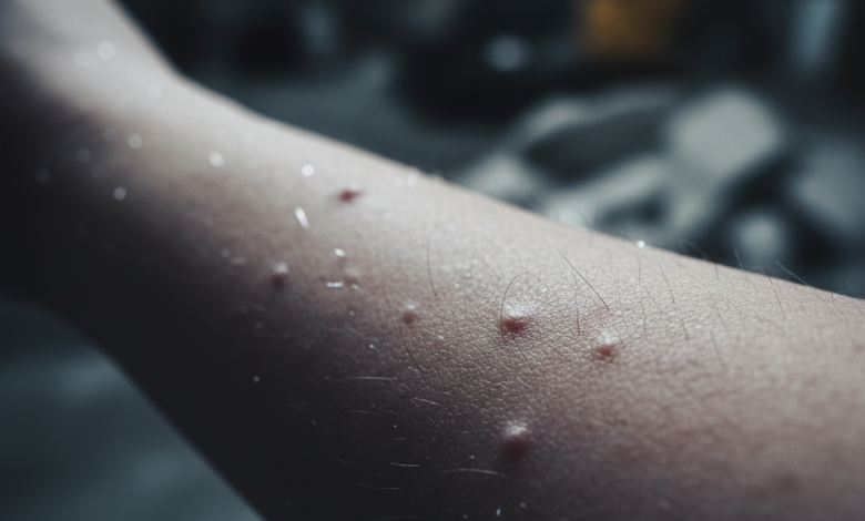 Skin irritation from asbestos exposure