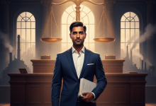 Mesothelioma lawyer in courtroom fighting for asbestos victims’ justice