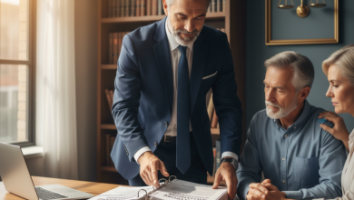 A mesothelioma lawyer supporting a patient with asbestos-related cancer during a legal consultation in a modern law office.